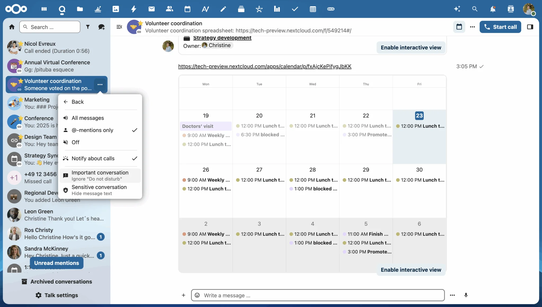 Настройка важных чатов в UzCloud Hub